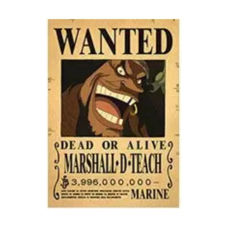 Framed Wanted Dead Alive Marshall.D. Teach Paper Poster - (42X30CM) ملصق